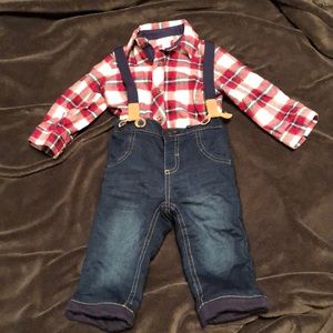 Infant plaid outfit